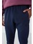 İndigo Fermuar Cepli Standart Kalıp Jogger Erkek Eşofman Alt - 84651 4