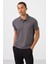 Koyu Gri Standart Kalıp Basic Polo Yaka Erkek T-Shirt - 87748 1
