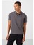 Koyu Gri Standart Kalıp Basic Polo Yaka Erkek T-Shirt - 87748 4