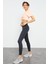 Antrasit Yüksek Bel Streç Slim Fit Dar Paça Kadın Tayt - 94545 1