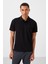 Siyah Standart Kalıp Basic Polo Yaka Erkek T-Shirt - 87748 1