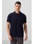 Lacivert Standart Kalıp Basic Polo Yaka Erkek T-Shirt - 87768 1