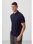 Lacivert Standart Kalıp Basic Polo Yaka Erkek T-Shirt - 87768 4