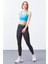 Turkuaz Çapraz Sırt Detaylı Slim Fit U Yaka Pedli Kadın Spor Büstiyer - 97121 2