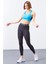 Turkuaz Çapraz Sırt Detaylı Slim Fit U Yaka Pedli Kadın Spor Büstiyer - 97121 4