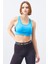 Turkuaz Çapraz Sırt Detaylı Slim Fit U Yaka Pedli Kadın Spor Büstiyer - 97121 5