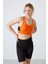 Neon Oranj Çapraz Sırt Detaylı Slim Fit U Yaka Pedli Kadın Spor Büstiyer - 97121 1