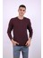 Düğmeli Waffle Bordo Erkek Sweatshirt 5070 1