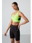 Neon Sarı Çapraz Sırt Detaylı Slim Fit U Yaka Pedli Kadın Spor Büstiyer - 97121 1