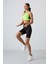 Neon Sarı Çapraz Sırt Detaylı Slim Fit U Yaka Pedli Kadın Spor Büstiyer - 97121 3