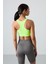 Neon Sarı Sırt Detaylı Dar Kalıp U Yaka Kadın Spor Büstiyer - 97120 5