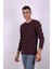 Düğmeli Waffle Bordo Erkek Sweatshirt 5070 2