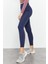 İndigo Yüksek Bel Streç Slim Fit Dar Paça Kadın Tayt - 94545 2
