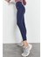 İndigo Yüksek Bel Streç Slim Fit Dar Paça Kadın Tayt - 94545 4