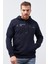 Lacivert Kanguru Cep Standart Kalıp Kapüşonlu Erkek Sweatshirt - 87883 3