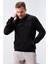 Siyah Kanguru Cep Standart Kalıp Kapüşonlu Erkek Sweatshirt - 87883 1