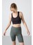 Siyah Sırt Detaylı Dar Kalıp U Yaka Kadın Spor Büstiyer - 97120 1