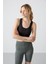Siyah Sırt Detaylı Dar Kalıp U Yaka Kadın Spor Büstiyer - 97120 3