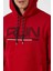 Kırmızı Yazı Nakışlı Standart Kalıp Kapüşonlu Erkek Sweatshirt - 87887 5
