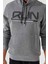 Gri Melanj Yazı Nakışlı Standart Kalıp Kapüşonlu Erkek Sweatshirt - 87887 3