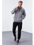 Gri Melanj Kanguru Cep Standart Kalıp Kapüşonlu Erkek Sweatshirt - 87872 2