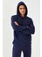 İndigo Kanguru Cep Standart Kalıp Kapüşonlu Erkek Sweatshirt - 87872 1