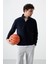 Lacivert Yarım Fermuarlı Sweatshirt Slim Fit Dik Yaka Erkek Polar - 87891 1