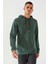 Yeşil Kanguru Cep Standart Kalıp Kapüşonlu Erkek Sweatshirt - 87872 1