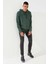 Yeşil Kanguru Cep Standart Kalıp Kapüşonlu Erkek Sweatshirt - 87872 2