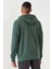 Yeşil Kanguru Cep Standart Kalıp Kapüşonlu Erkek Sweatshirt - 87872 4