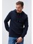 Lacivert Kanguru Cep Standart Kalıp Kapüşonlu Erkek Sweatshirt - 87872 3