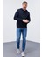 Lacivert Kanguru Cep Standart Kalıp Kapüşonlu Erkek Sweatshirt - 87872 4