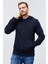 Lacivert Kanguru Cep Standart Kalıp Kapüşonlu Erkek Sweatshirt - 87872 5
