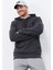 Antrasit Melanj Kanguru Cep Standart Kalıp Kapüşonlu Erkek Sweatshirt - 87872 5