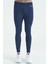İndigo Logo Baskılı Yüksek Bel Slim Fit Aktif Spor Erkek Tayt - 84989 3