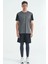 Antrasit Arka Bilek Baskı Detaylı Yüksek Bel Slim Fit Aktif Spor Erkek Tayt - 84988 3