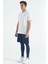 İndigo Arka Bilek Baskı Detaylı Yüksek Bel Slim Fit Aktif Spor Erkek Tayt - 84988 4