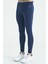İndigo Arka Bilek Baskı Detaylı Yüksek Bel Slim Fit Aktif Spor Erkek Tayt - 84988 5
