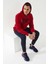Kırmızı Nakışlı Kanguru Cep Standart Kalıp Kapüşonlu Erkek Sweatshirt - 87839 2