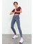 Petrol Yüksek Bel Toparlayıcı Slim Fit Dar Paça Kadın Tayt - 94011 1