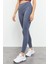 Petrol Yüksek Bel Toparlayıcı Slim Fit Dar Paça Kadın Tayt - 94011 2
