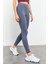 Petrol Yüksek Bel Toparlayıcı Slim Fit Dar Paça Kadın Tayt - 94011 4