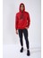 Kırmızı Kamuflaj Desen Baskılı Standart Kalıp Kapüşonlu Erkek Sweatshirt - 87884 2