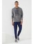 Gri Melanj Kamuflaj Desen Baskılı Standart Kalıp Kapüşonlu Erkek Sweatshirt - 87884 2
