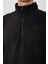 River Siyah Dik Yaka Erkek Polar Sweatshirt - 88310 3