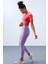 Eflatun Yüksek Bel Toparlayıcı Slim Fit Dar Paça Kadın Tayt - 94568 1