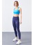 İndigo Yüksek Bel Toparlayıcı Slim Fit Dar Paça Kadın Tayt - 94568 3