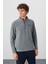 River Gri Melanj Dik Yaka Erkek Polar Sweatshirt - 88310 4