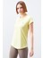 Limon Sırt Pencereli Kısa Kol Standart Kalıp O Yaka Kadın T-Shirt - 97101 5