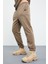 Camel Yarım Fermuar Dik Yaka Lastik Paça Polar Erkek Eşofman Takımı - 85159 5